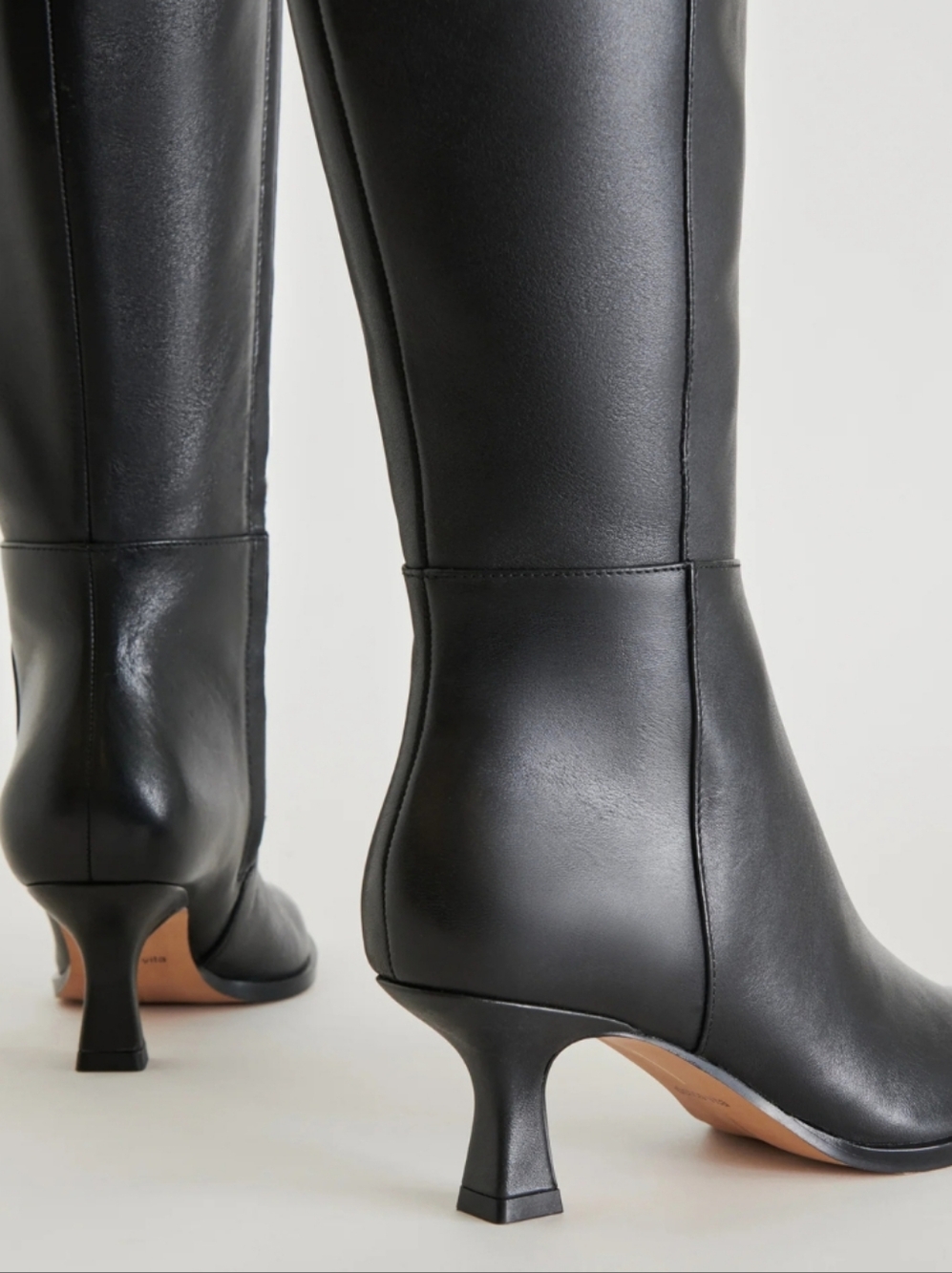 Dolce Vita Black AUGGIE Over-the-Knee Leather Boots - Picture 2 of 4